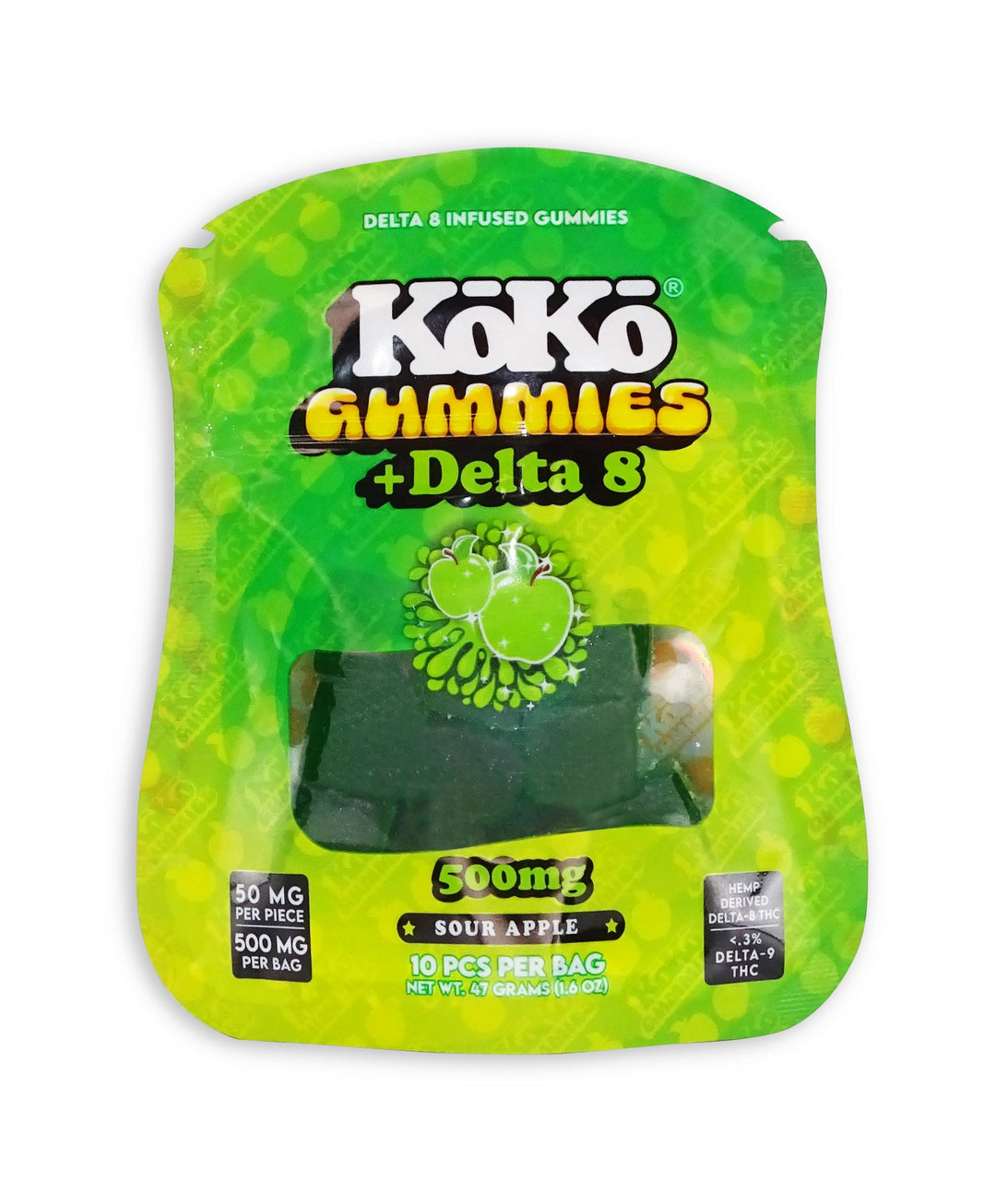 KoKo Gummies + Delta 8 Sour Apple Koko Delta 