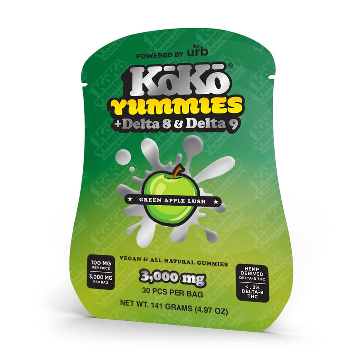 Koko Yummies Green Apple + Delta 8 Gummies Calisweets LLC 